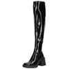 Overkneestiefel STEVE MADDEN "STEVE MADDEN Stiefel Lederimitat", Damen, Gr. 40, schwarz (schwarz lack), Lederimitat, casual, Schuhe
