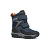 Winterstiefel GEOX "J HIMALAYA BOY B ABX", Kinder, Gr. 34, blau (navy, orange), Textil, Synthetik, sportlich, Schuhe, Snowboots, Klettstiefel mit Warmfutter, Größenschablone zum Download