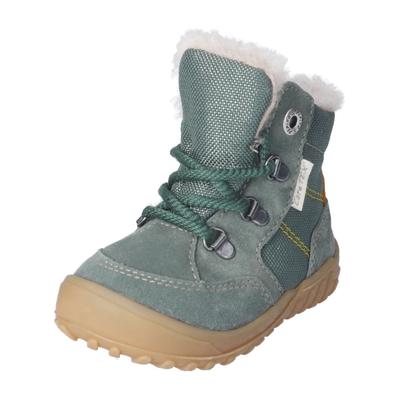 Schnürstiefelette PEPINO "Pepino Stiefelette Leder/Textil", Kinder, Gr. 28, grün, gelb, Leder, Textil, casual, Schuhe Image