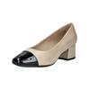 Pumps CAPRICE "Caprice Pumps Leder", Damen, Gr. 38, beige (beige, schwarz), Leder, casual, Schuhe