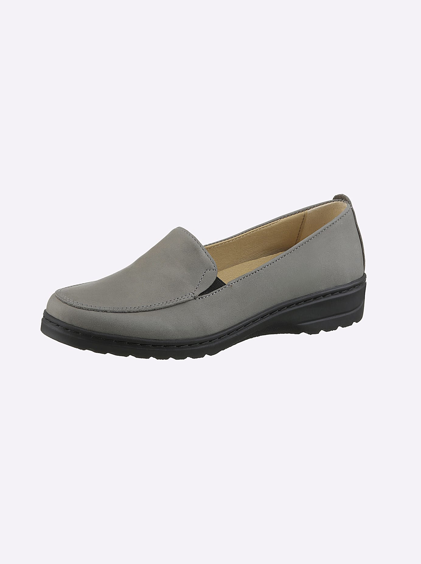 Slipper CASUAL LOOKS, Damen, Gr. 37, grau (hellgrau), Glattleder, Schuhe