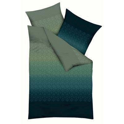 Bettwäsche KAEPPEL "Gradient", grün (smaragd), B/L: 135cm x 200cm, , Mako-Satin, B/L: 80cm x 80cm, Mako-Satin, Obermaterial: 100% Baumwolle, Bettwäsche Image