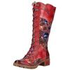 Schnürstiefel LAURA VITA "LAURA VITA Stiefel Leder/Textil", Damen, Gr. 38, rot, Leder, Textil, casual, Schuhe