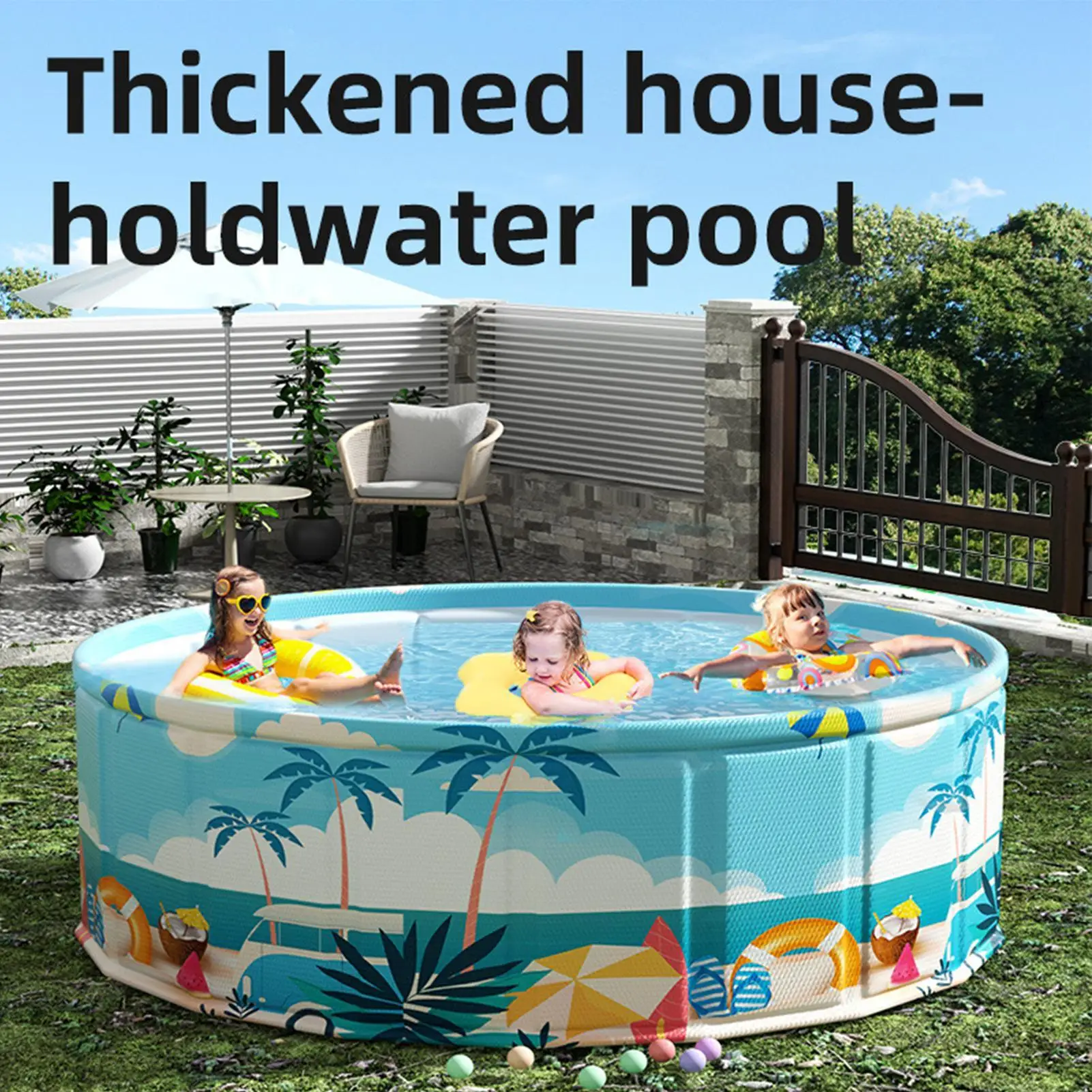 Piscine pour enfants, diamètre 90/120/160 cm gonflable et pliable, piscine extérieure de grande taille pour enfants, animal de compagnie d'été