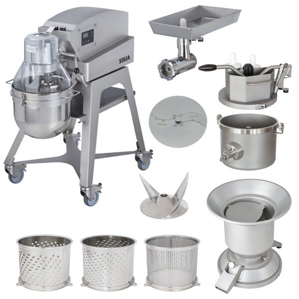 AlexanderSolia Solia M50 Mehrzweckküchenmaschine mit LORCH MEGA-Zylinder-Paket Gemüse / Rührwerk / Fleischwolf
