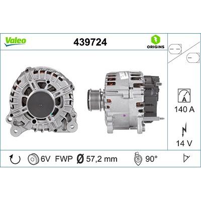Valeo Generator [Hersteller-Nr. 439724] für Audi, Seat, Skoda, VW Image
