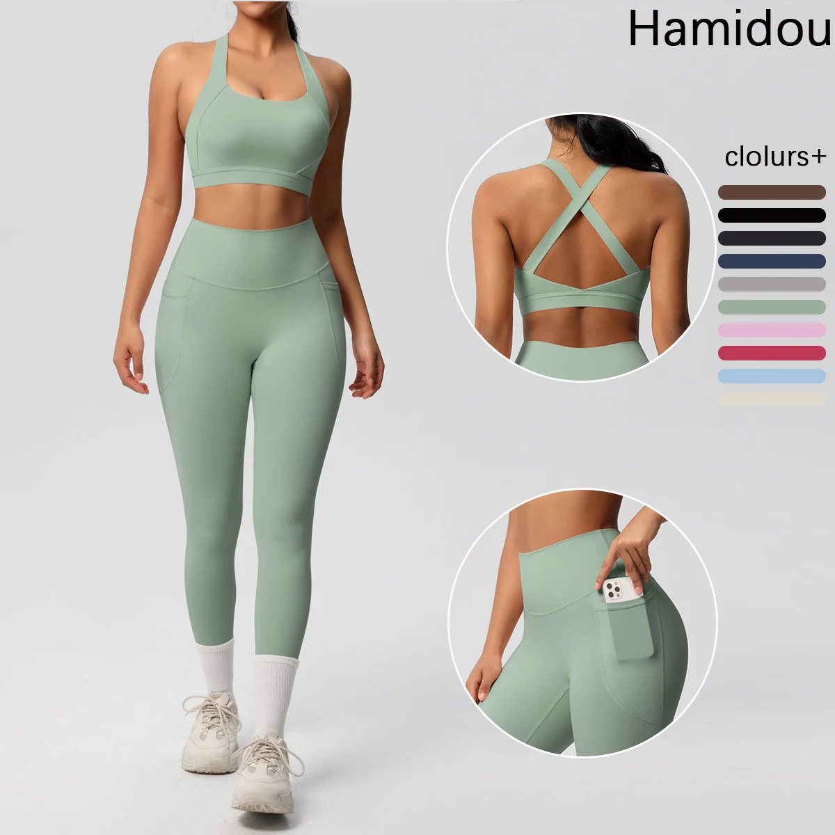 Costume de Yoga ensemble de sport vêtements de sport pour femmes sport soutien-gorge de yoga pour femmes contrôle du ventre minceur butin Leggings survêtement pour femmes