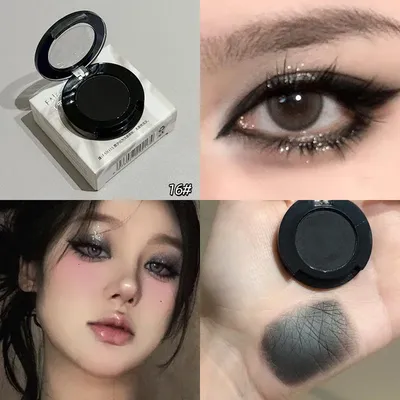 Gothic Matte Black Eye Shadow White Lying Silkworm Eyeshadow Eyeliner Palette Eye Makeup Blue Punk Smoky Eyeshadow Cosmetics