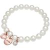 Lulu & Jane - Perlen-Armband Love aus Metall-Legierung in Roségold mit Glas und Muschelkernperle Armbänder & Armreife 1 ct Damen (39.99 € / 1 ct)
