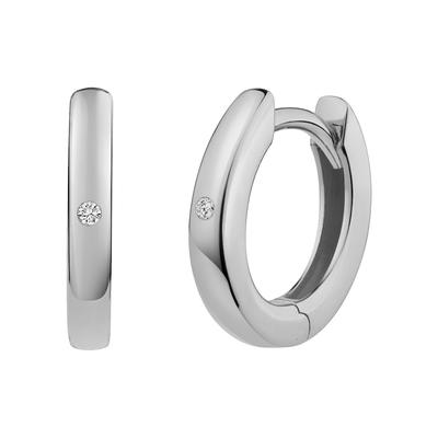 caï - Klappcreolen 925/- Sterling Silber Zirkonia weiß Creolen 1 ct Damen (33.9 € / 1 ct) Image