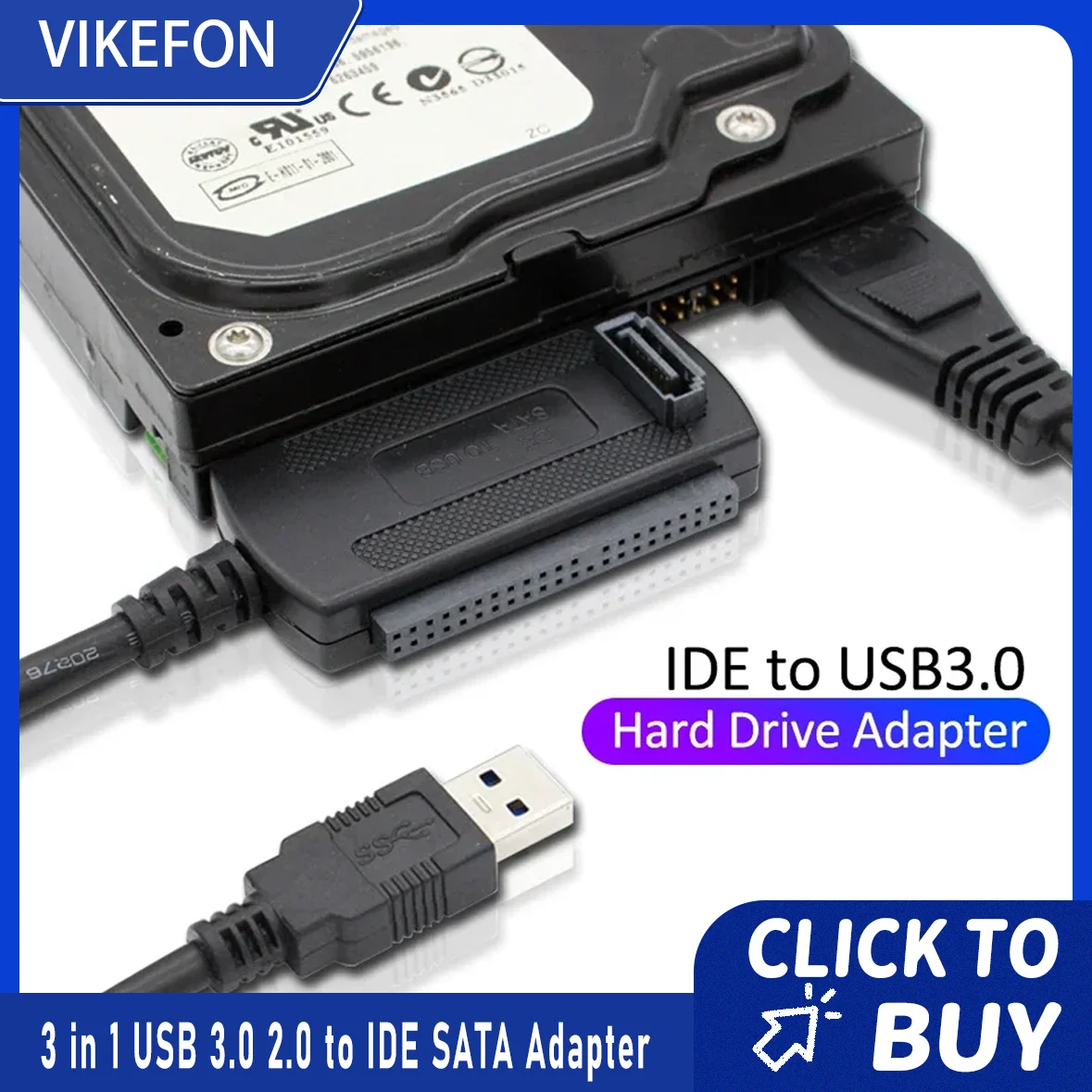 USB 3.0 2.0 zu IDE SATA 3 in 1 Adapter Konverter SATA 2,5 3,5 Zoll SDD Festplatte Festplatte HDD Adapter Kabel für PC Laptop Notebook Image
