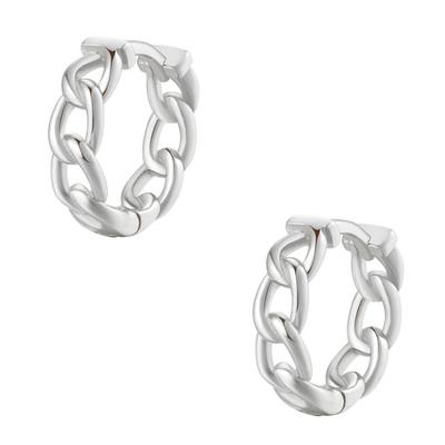 Hey Happiness - Chunky Gliederketten-Creolen aus 925er Sterlingsilber Ohrringe 1 pair Damen (35.89 € / ) Image