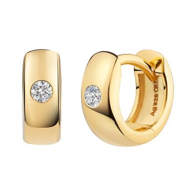 caï - Klappcreolen 925/- Sterling Silber Zirkonia weiß Creolen 1 ct Damen (42.4 € / 1 ct) Image