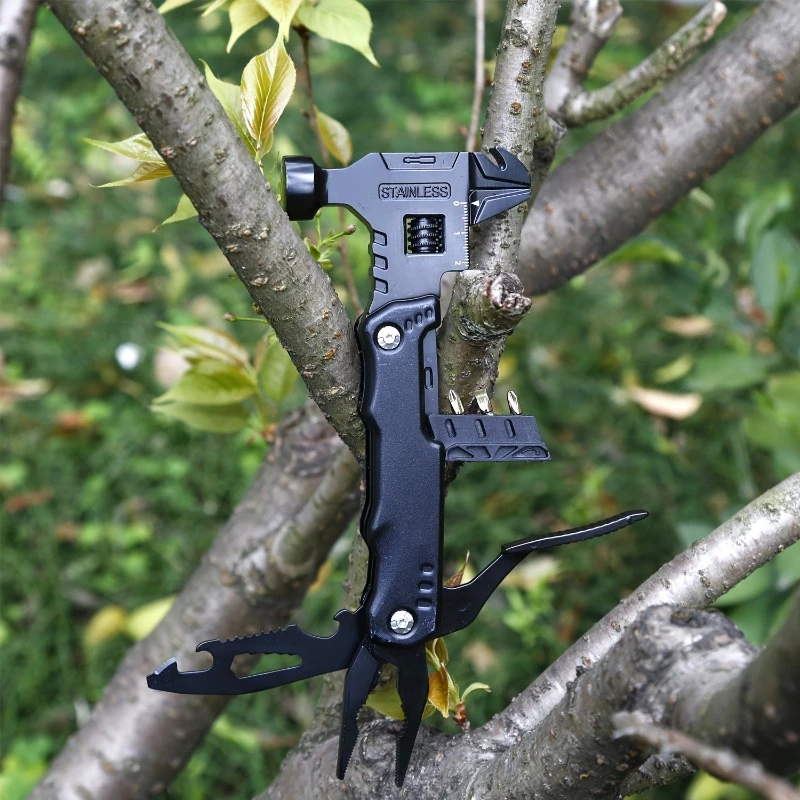 1 Stück All-in-One-Multitool-Hammer, verstellbarer Schraubenschlüssel und Hebelstange mit hoher Härte für Autoreparatur, Outdoor-Konstruktion, Holzbearbeitung Image