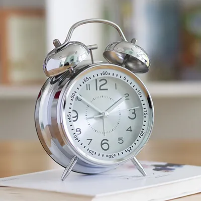 Alarm Clock Mini Night Light Dual Clock Alarm Clock Metal Frame Desktop Peripheral Voice Control Cute Rabbit Night Light Bedroom
