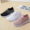 Frauen Kristall Komfort Weichen Boden Flache Atmungsaktive Mesh Turnschuhe frauen Plus Größe Rutsch Beiläufige Schuhe Frauen schuhe