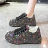NEUE Luxus 2025, Herbst Frauen Plattform Schuhe Kristall Dicken sohlen Weiß Silber Schuhe Glänzende Kristall Turnschuhe Trend Casual Sneaker