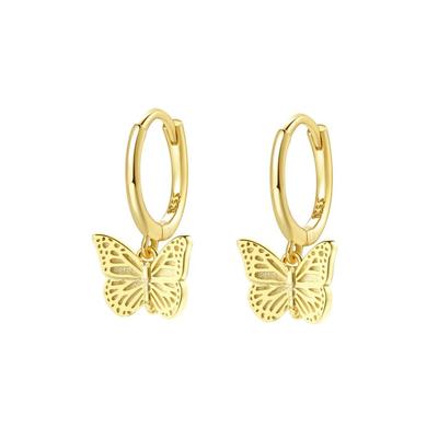 Hey Happiness - Schmetterling Huggie Ohrringe aus 925er Sterlingsilber 1 pair Weiss Damen (36.45 € / ) Image