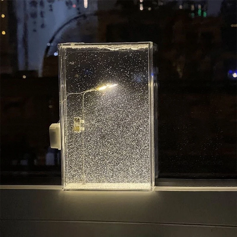 Kleines Nachtlicht, Schneeszene, Straßenlaterne, DIY-Set, kreative verschneite Nacht, fließendes Nachtlicht, handgefertigtes Materialpaket, beste Geschenke