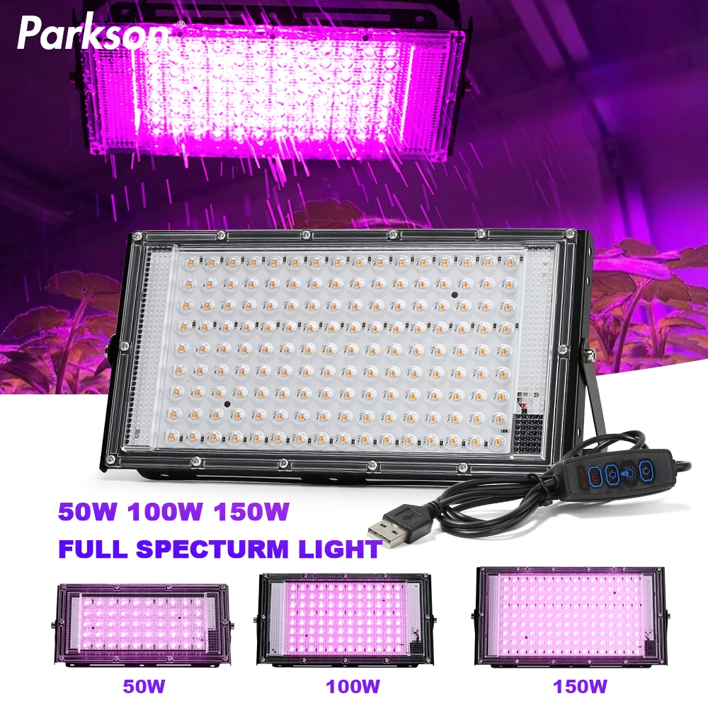 50W 100W 150W LED-Wachstumslampe 220V Outdoor LED-Flutlicht Vollspektrum LED-Pflanzenwachstumslampe LED-Strahler Projektor Straßenbeleuchtung