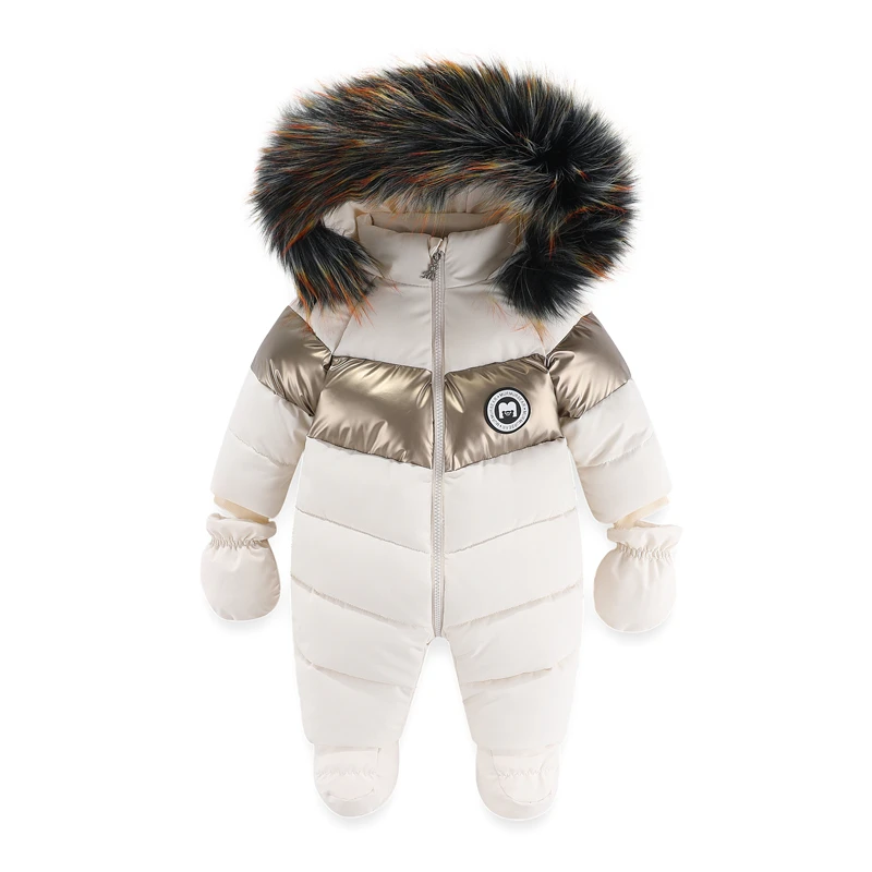 Winter Baby Ski Anzug Verdicken Säuglings Kleidung Set Plus Samt Baby Overall Wasserdichte Jungen Jacke Warme Kinder Overalls 0-24 monate Image