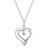 Lulu & Jane - Diamant-Kette Herz aus Sterling Silber in Silber/Roségold mit Diamant Ketten 1 ct Damen (54.99 € / 1 ct)
