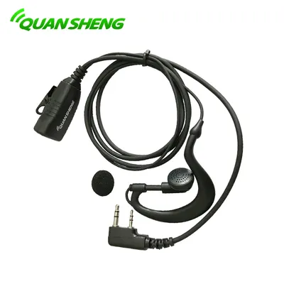 Quansheng QS-3 2-Pin Earpiece Headset with Mic PTT for Quansheng TK11 UV-K5(8) Baofeng TYT Walkie Talkie Two Way Radio Earphone