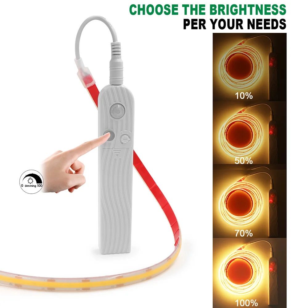 IP68 Impermeabile COB Led Strip Light Sensore di movimento 5V Batteria USB Alimentato Auto ON/OFF Cabinet Cucina Scala Liner Illuminazione
