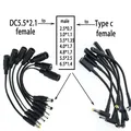 1pc USB 3.1 Tipo C Femmina A DC 5.5*2.5 Maschio Adattatore 5.5*2.1 DC Femmina A Maschio DC 5.5*2.5 4.0*1.35 4.5*3.0 4.0*1.7mm Spina DC