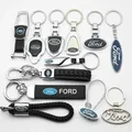 Portachiavi per auto in metallo/pelle 3D portachiavi per Ford Focus 2 3 MK2 MK3 Fiesta Ranger Mondeo Ecosport Kuga Accessorie