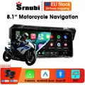 Srnubi 8.1 "Portabile Moto GPS Wireless CarPlay Android Auto IP67 Touch Screen Impermeabile DVR di Navigazione Per Bici Universale