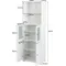 Mobiletto Alto da Bagno Salvaspazio, Mobiletto Multiuso in Legno, 60x30x163cm, Mobile Bagno con 2 Ante in Vetro, Armadi