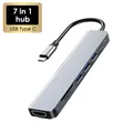 Docking station USB-C 7 in 1 Adattatore HDTV 4K USB 3.0/2.0 HUB TIPO C a PD 87W Lettore SD TF Splitter USB C per laptop MacBook Pro