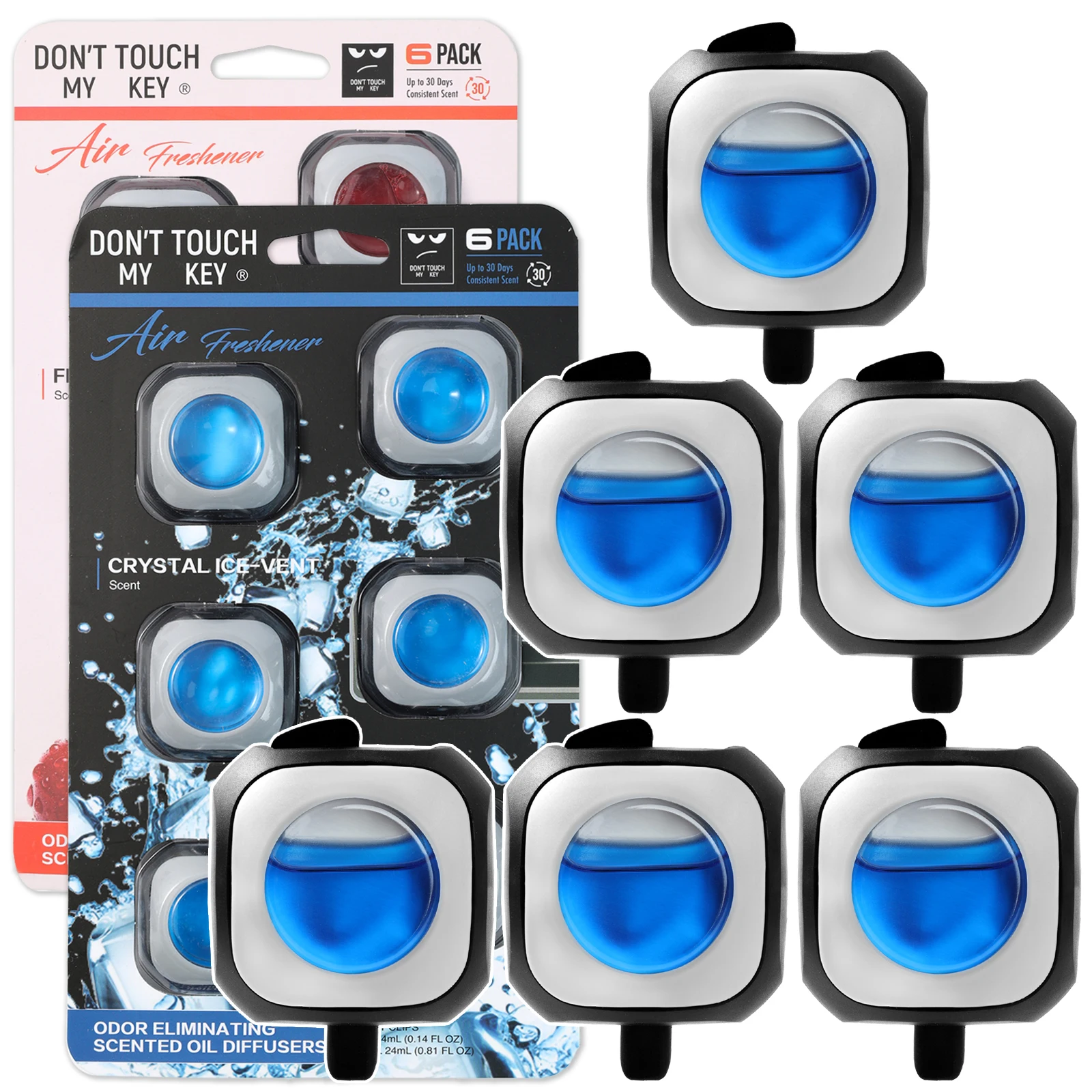24ml 0.81 oz 6 Pack Diffusore di oli essenziali Profumo Fragranza Air Vent Clip Deodorante Aromaterapia per presa d'aria condizionata per auto