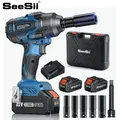 SeeSii-WH760 Avvitatore a percussione a batteria 1/2 "800Nm Chiave elettrica senza spazzole Strumento di riparazione pneumatici per auto per Makita 18V Batteria Camion Casa