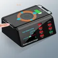 Caricatore rapido PD da 100 W a 8 porte Display digitale USB intelligente Stazione dock di ricarica Caricatore wireless Qi per iPhone Samsung Dropshipping