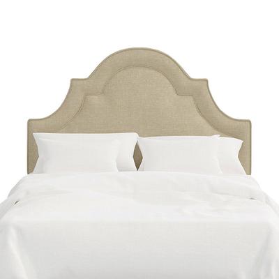 Vanessa Headboard - Notched Arch Bed, Notched Arch Bed/Linen Sand, Queen - Grandin Road