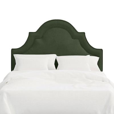 Vanessa Headboard - Notched Arch Bed, Notched Arch Bed/Velvet Green, King - Grandin Road