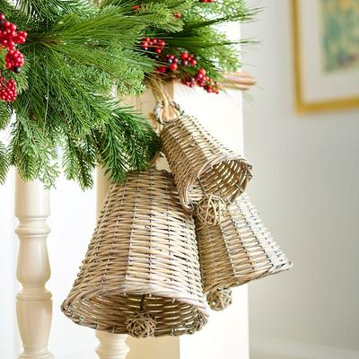 Christmas Rattan Bell Cluster - Grandin Road