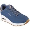 Slip-On Sneaker SKECHERS "UNO SHIMMER AWAY", Damen, Gr. 36, blau (navy, rosègoldfarben), Lederimitat, kontrastfarbene Details, sportlich, Schuhe Sneaker, Slipper, Freizeitschuh, Plateausneaker mit modischem Keilabsatz, Topseller