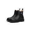 Chelseaboots TOMMY JEANS "TJW CHELSEA BOOT WL", Damen, Gr. 37, schwarz, Leder, Elastischer Einsatz, unifarben, casual, Schuhe, Blockabsatz, Stiefelette mit typischer Logoflagge