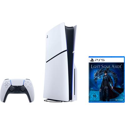PLAYSTATION 5 Konsolen-Set "PS5 Disk Edition + PS5 Lost Soul Aside", schwarz-weiß (weiß, schwarz), B:21,6cm H:35,8cm T:9,6cm, Spielekonsolen, Topseller