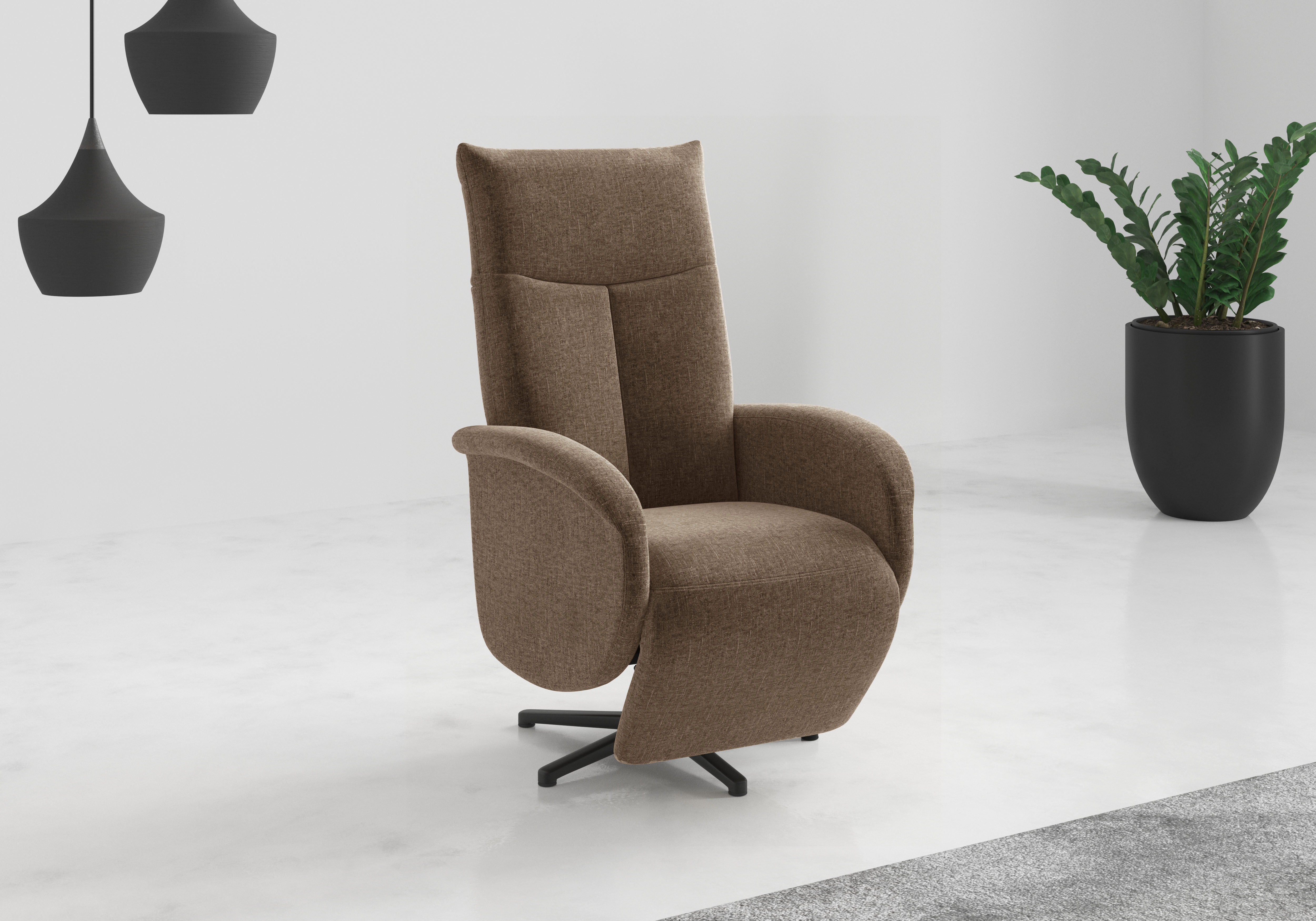 TV-Sessel SIT & MORE "Juma, inkl. Drehfunktion & Kopfteilverstellung", hellbraun, B:75cm H:110cm T:82cm, 100% Polyester, Sessel, Höhe Armlehne 64 cm, wahlweise mit Aufstehhilfe, 2 Motoren und Akku