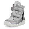 Klettstiefel ECCO "Urban Mini", Kinder, Gr. 26, grau (grau, silberfarben), Veloursleder, Textil, metallic, sportlich, Schuhe, Winterboots, Winterstiefel, Stiefelette mit GORE-TEX