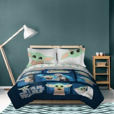 Disney Bedding | Disney Star Wars Grogu, Baby Yoda, 8-Pc. Reversible Full Comforter Set | Color: Blue/White | Size: Full