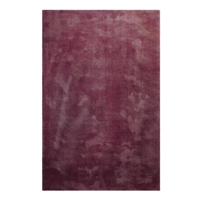 Teppich HOMIE LIVING "Sienna", rot (bordeaux), B:120cm H:20mm L:170cm, Polyester, Teppiche, Hochflor, Microfaser, uni, weich & kuschelig, Wohnzimmer, Schlafzimmer Image