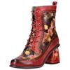 Schnürstiefelette LAURA VITA "LAURA VITA Stiefelette Leder/Textil", Damen, Gr. 38, rot, Leder, Textil, casual, Schuhe