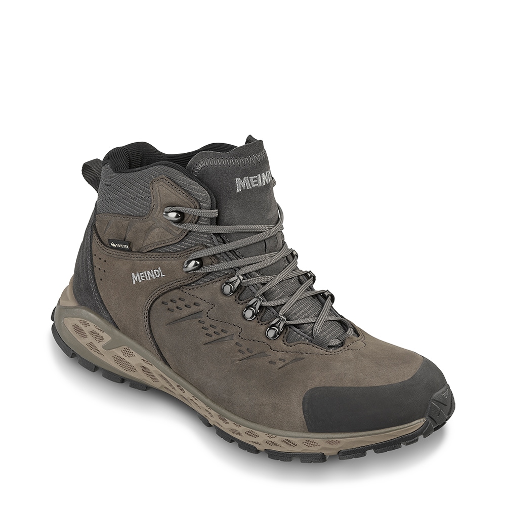 Wanderschuh MEINDL "Meindl Menorca Walker Mid graphit", Herren, Gr. 46, schwarz, Mesh, Nubukleder, unifarben, Basic, Schuhe Wanderschuh, GORE-TEX – Winddicht, wasserdicht und atmungsaktiv