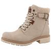 Winterboots TOM TAILOR, Damen, Gr. 39, beige, Lederimitat, Textil, casual, Schuhe, Workerboots, Hiking Boot mit Blockabsatz