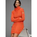 Strickkleid KANGAROOS, Damen, Gr. 32/34, N-Gr, orange, Obermaterial: 60% Baumwolle, 40% Polyacryl, casual, figurumspielend, Kleider, mit Rollkragen, Glattstrick & Rippstrick
